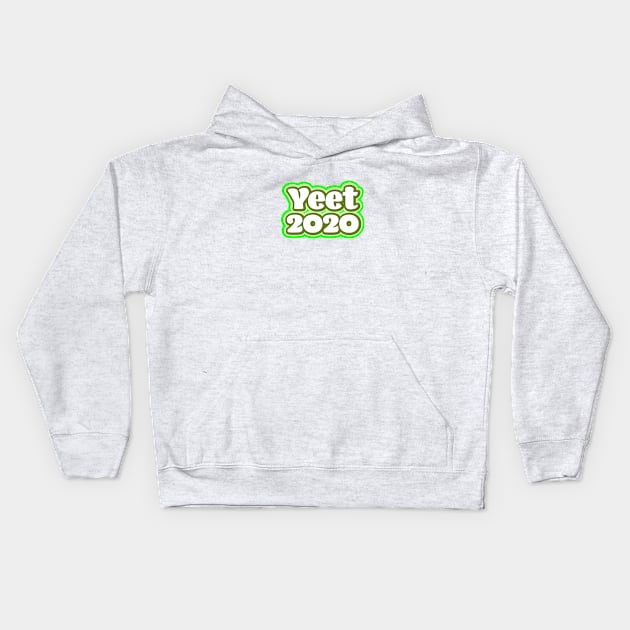 Yeet 2020 - Retro Green Kids Hoodie by Jitterfly